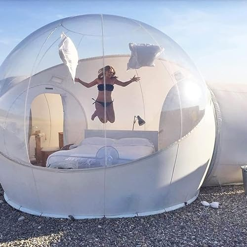 QHLMLL Maison Gonflable Transparente à Bulles pour l'extérieur, Tente Transparente pour Camping, Loisirs, hôtel, Chambres d'hôtes, Tente étoilée (4 m)