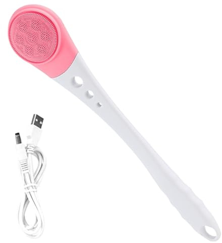 Electric Shower Brush - USB Rechargeable Long Handle Body Washer, Soft Bristle Bath Brush, Gentle Skin Cleansing | Shower Accessory For Dry Sensitive Oily Adults Men Elderly Home Bathtub Bathroom Dail