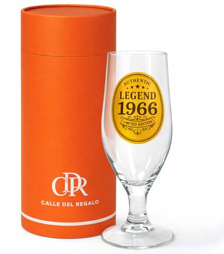 CALLEDELREGALO Copa de Cerveza 1966 | Edición Limitada | con Estuche incluido | Regalo original para hombres y mujeres | Perfecto para cumpleaños (1966)