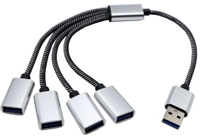 4 Port USB Extension Cable Adapter Converter for Multiple Devices Charging Data USB Power Splitter