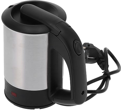 Omabeta Hervidor Eléctrico Mini Caldera de Agua de Ebullición Rápida de Acero Inoxidable para Viajes Tetera Portátil de 0,5 L para 1-2 Personas