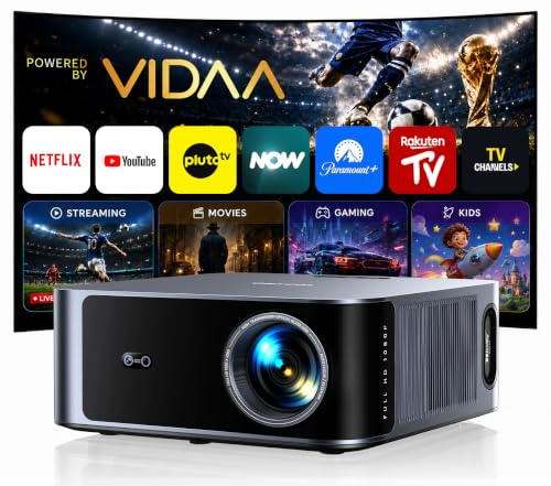 TOPTRO X9 Pro Smart Projector 4K Power by VIDAA, 2200 ANSI High Brightness, 40W Speakers, Dolby, Voice Control【Faster Speed & More APPs & TV Live】FHD 1080P Home Cinema Projectors, HDR 10, Auto Focus