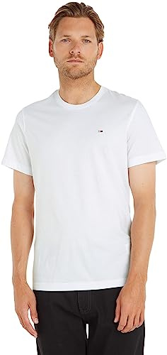Tommy Jeans Camiseta de manga corta TJM Original Slim Fit, Blanco (Classic White), XS