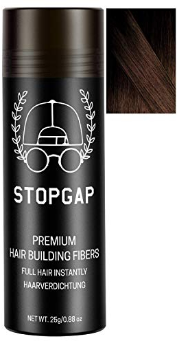 STOPGAP Haarpuder mit Soforteffekt in Premium Qualität - Das Streuhaar füllt lichtes Haar perfekt - Bei Haarausfall für Volumen - Haarverdichtung ideal für Männer und Frauen (Dunkelbraun)