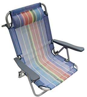 Homecall Klappbarer Strandstuhl mit verstellbarer Rückenlehne - (Regenbogen)