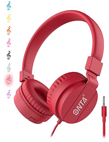 ONTA gorsun Foldable Headphone,On-Ear Audio Adjustable Lightweight Headphone for Cellphones Smartphones Iphone Laptop Computer Mp3/4 Earphones (red)
