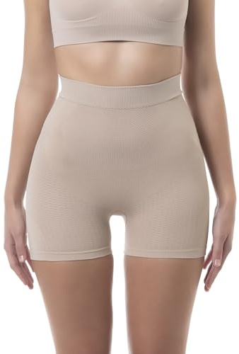 FarmaCell 302 (Cipria, XL/2XL) Pantaloncino Contenitivo Modellante Anticellulite, Shorts Push-Up Glutei, Pancia Piatta, Made in Italy