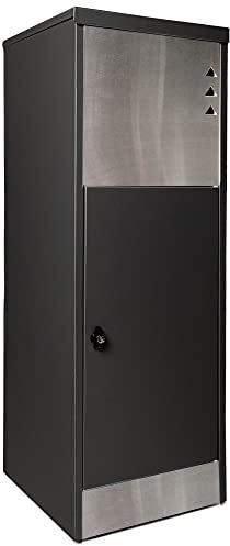 Ondis24 Korona Paketbox XL Postbox für Pakete, Päckchen, Warensendungen und Briefe mit Paketsafe, galvanisiert, mit Gasdruckfedern (116,5 cm, Grau) (Edelstahlfront)