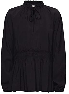 edc by ESPRIT Volangblus med knytdetalj, svart, S