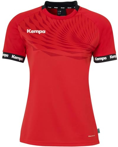 Kempa Femme Wave 26 Women Tee Shirt De Sport À Manches Courtes Vetement Fonctionnel Handball Gym Jogging Running Maillot, Rouge/Rouge Chili, XS EU