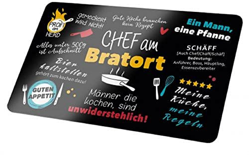 Gilde - 50602 - Tabla de desayuno, diseño de Chef am Bratort, Resopal, 23,5 cm x 14,5 cm, color negro