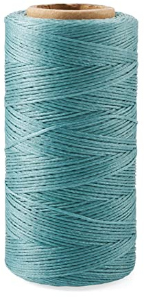 Beadthoven 284.33 Yards 1mm Waxed Polyester Cords Waxed Macrame Twine Thread Artisan String for Sewing Braided Bracelet Necklace Craft Making, Dark Cyan