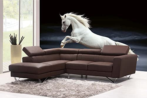 Vlies Fototapete WEIßES PFERD 375 x 250 cm (inkl. Kleister) - Vlies Tapete, Wandtapete, Wandbilder - Tapete für Wohnzimmer Schlafzimmer, Büro, Küche - Montagefertig