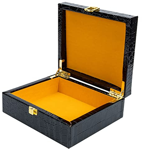 Hemoton Portable Cigar Box Humidor 6.69X5.90X2.55 Inch Flip-Type Wooden Travel Storage Case for Cigars Jewelry and