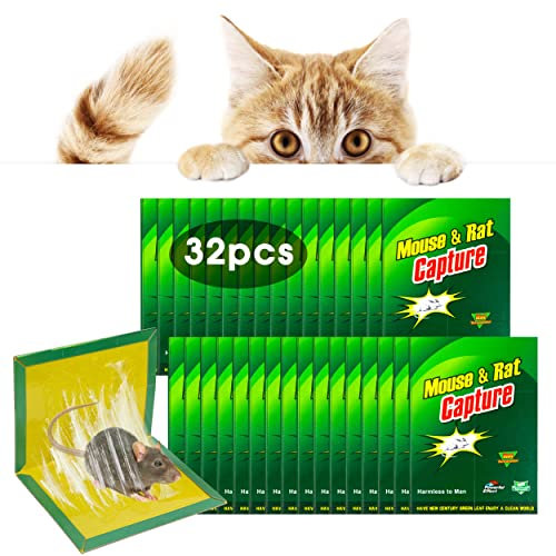 Trappola per Topi | 32X Trappole per Topi Interno | Trappola per Topi Grandi | Colla per Topi Professionale | Trappola Ratti | Colla Topi Super Adesiva | Cattura Roditori Insetti Scarafaggi Gechi