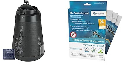 Biogents BG-Home I Mückenfalle für den Innenbereich I Insektenvernichter & BG-Sweetscent Mücken Lockstoff I 3er Pack I zur Anlockung der Asiatischen Tigermücke