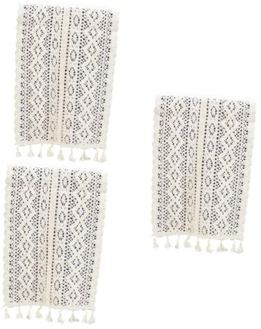 HEMOTON 3stücke Lace Tischdecke Mit Blumenmuster Abwaschbare Tischdecke Für Hochzeit Party Zuhause Elegante Tischwäsche Aus Langlebigem Material Mit Spitzenbesatz Dekorativ Und