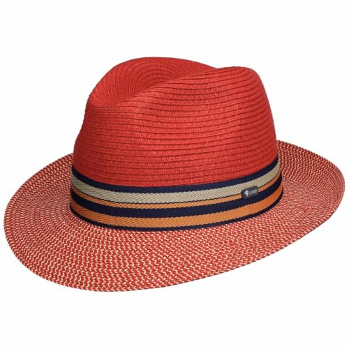 Lipodo Corinaldo Bogart Strohhut Vielfarbig Made in Italy Herren Frühjahr Sommer Luftiger Sonnenhut