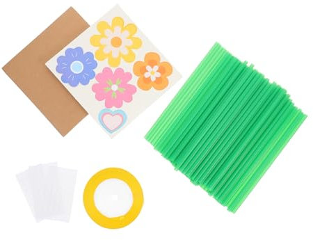 WOONEKY Set Zum Basteln Von Blumensträußen Aus Papier – Blumenbastelset für Kinder – -teiliges Zubehör – Ideal für Partydekorationen und Projekte