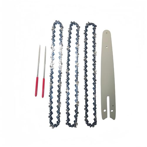 ByoBLu 6 Stück/Set 8-Zoll-Mini-Sägekette 1/4 Zoll; Teilung 0,43 Zoll; Spurweite 45L Kettensägeketten und Feile