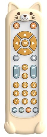 Mando a distancia realista para niños, control remoto de juguete de silicona - Juguetes musicales de aprendizaje en forma de animal lindo,Control remoto de TV musical para niños pequeños, 3 idiomas