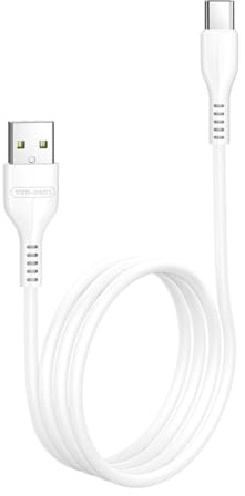 VEN-DENS USB to Type-C Charging Cable 2A, 1 Metre (100cm), Fast Charging & High-Speed Data Transfer,Compatible with Android Phones,iPhone 15 and iPhone 16, Samsung, Tablets & Laptops - White