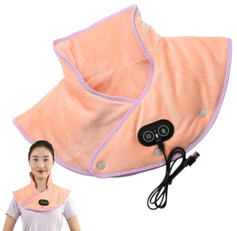 Duroecsain - Cojín térmico para cuello y hombros, con masaje de 3 velocidades, cojín térmico para hombros, almohadilla térmica de masaje
