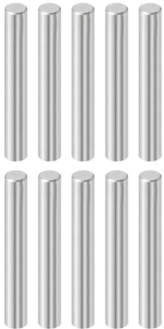 sourcing map 10 Pcs 6 mm x 40 mm Dowel Pins, 316L Stainless Steel Cylindrical Dowel Pins Shelf Support Peg Pin Rod Fasten Elements Metal Shelf Pegs Silver Tone