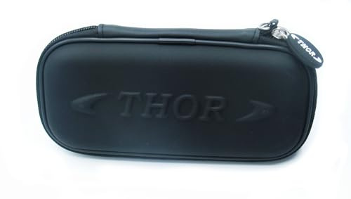 THOR-DARTS Darttasche T-Wally Thor schwarz-schwarz-Weiss, Dart Wallet mit erhabenem Thor-Schriftzug, Dartetui, Dart Case Black, Dartscase, Tasche für Darts