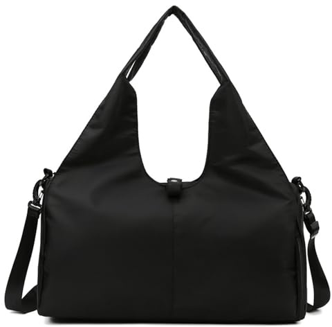 JSTHHTT Sporttasche, Sporttasche Herren & Damen, Groß, Schwarz, 49 x 21 x 25 cm, Unisex, Polyester, Waschbar, Schuhfach, Multifunktional, Wasserfest