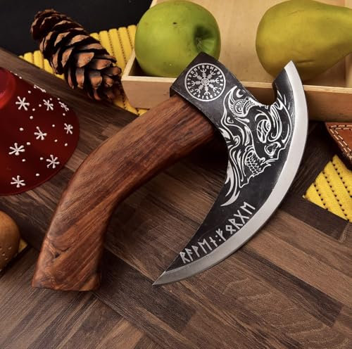 New Viking Pizza Cutter Axe Viking Hatchet Pizza Axe (Skull Head)