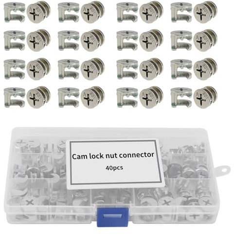 Exzenterverbinder,40 Stück 15x12mm Korpusverbinder,Exzenter Möbelverbinder,Möbelverbinder,Verbindungsbeschlag,Möbelverbinder Schrankverbinder Für Schränke,Schubladen Und Kleiderschränke