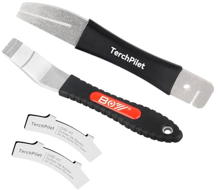 TerchPilet Kit di attrezzi per la riparazione di freni a disco per bicicletta, set da 4 pezzi con rotore forcella e regolatori di distanza del freno, strumento di allineamento pinze MTB e bici da