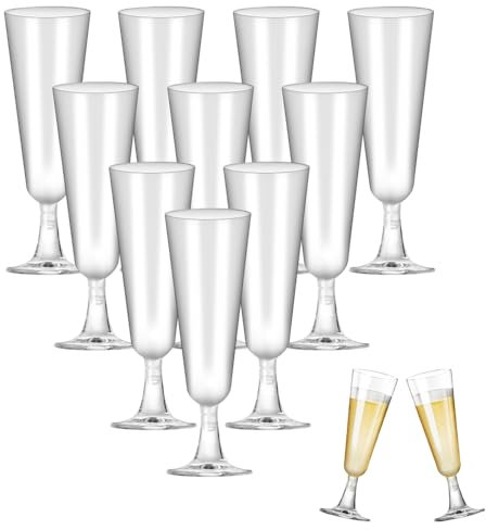 WEFHEF 25 Pezzi Flute Champagne 160ml Calici Vino Plastiche Riutilizzabili Bicchieri da Champagne in Plastica Calici Plastica Rigida Lavabili per Vino Spumante per Compleanni Picnic