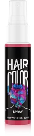 Temporary Hair Colour Spray for Kids - Wash Out in Seconds with 8 Vibrant Colors (Gold, Purple, Pink, White, Grey, Blue, Green, Red) | Non-Toxic & Safe for Party, Halloween, Costum (Pink)