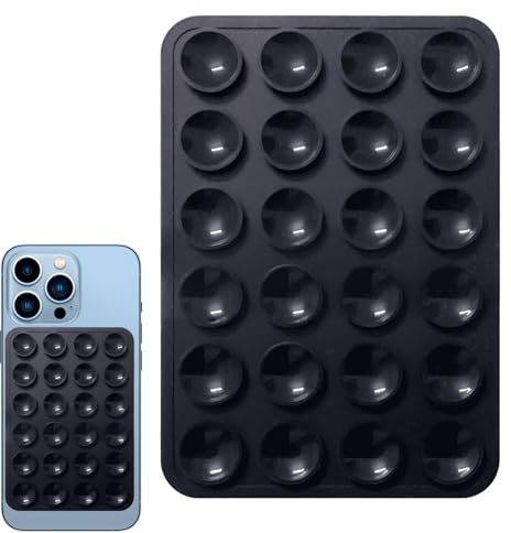 Sticky Phone Grip - Silicone Portable | Silicone Suction Phone Case Mount With 48 Suction Cups, Black Simple Suctiоn Cup Sticker - Non-Slip Mobile Pħ Holder | Antislip Mobile Pħ Holder