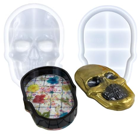 Skull Head Shaped Storage Box Silicone Mold Epoxy Resin Jewelry Container Multipurpose Storage Case Molding Tool Multi Purpose Resin Molds