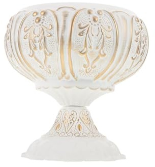 Hohopeti Fioriera in Ferro Battuto Vintage Francese a Bocca Larga, Vaso da Esterno Decorativo in Stile Europeo, Centrotavola per Matrimoni, Hotel e Giardino, Vaso per Piante da Patio