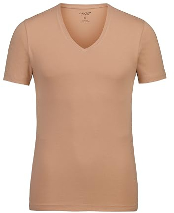 OLYMP Herren T-Shirt Kurzarm Level.Five,Einfarbig,Body fit,Caramel 24,M