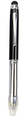 Bolígrafo LED BE-TOOL con linterna LED, bolígrafo 3 en 1, lápiz capacitivo, luz LED, bolígrafos de tinta alimentados por LED con recarga y baterías para escritura nocturna (1 paquete, negro)