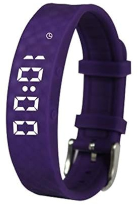 Purple Pivotell Vibratime: Montre vibrante avec rappel de pilule – Jusqu'à 12 alarmes quotidiennes – Rechargeable (chargeur USB inclus), violet, Moderne