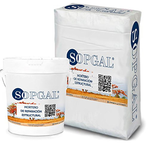 Mortero de Reparación Estructural R-4 (25 kgs - Fraguado Rápido) - Refuerza pilares, balcones, suelos y otras estructuras en soportes de cemento y hormigón - Sopgal