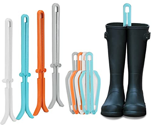 ONEDONE Folding Boot Shapers Adjustable Boot Stands Boots Holders for Tall and Knee High Shoes Boot Storage Shoes Clip Insert Support