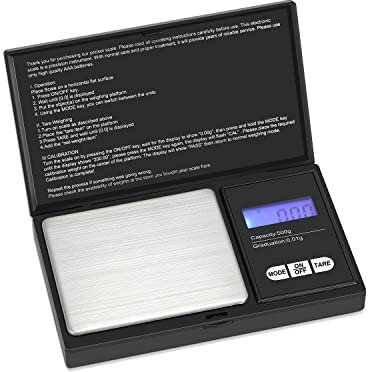 500x0.01g Digital Scales, VIAFOIA Mini Pocket Kitchen Weighing Scales with Back-lit LCD Display, High Precision for Jewellery Gold Food Coffee Herb Coin (Battery included)