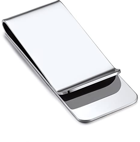 Bandmax Pince à Billets Homme en Acier Inoxydable, Porte-Carte de Crédit, Simple Money Clip