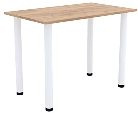 AKKE Esszimmertisch 90 cm x 60 cm Esstisch Kleiner Tisch Küchentisch Schreibtisch Dining Table Esszimmermöbel Weiße Beine