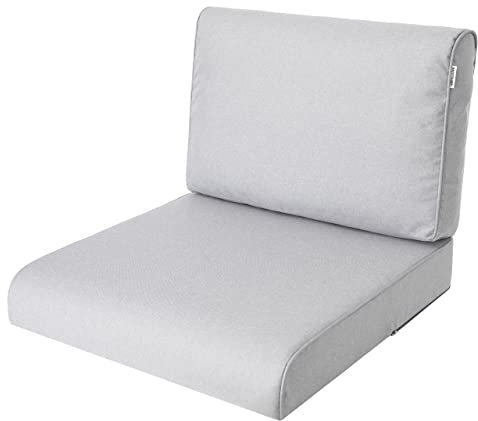 PillowPrim, Stulhkissen, Kissen für Rattansessel, Outdoor, Auflage, Palettenkissen, Sitzkissen, Rattanmöbel, Asche, 60 x 60 cm