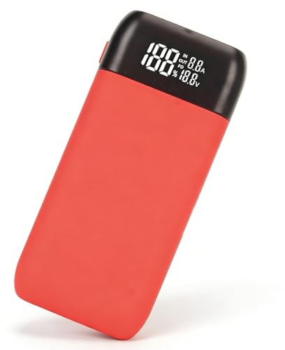 PB2S Type-C Dual-Role Snabbladdare, Bärbar LCD Universal Batteriladdare för 3,6V 3,7V Li-ion Uppladdningsbart Batteri Kompatibel 18700 20700 RÖD Inget Batteri