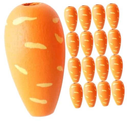 Anneome Perlen in Karottenform 30 Stück Holzperlen Für Makramee Osterthema Bastelperlen Orangefarbene Abstandshalter