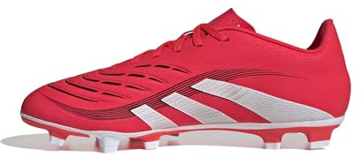 adidas Unisex Predator Club Firm Ground/Multi Ground Football Boots, Lucid Red/Cloud White/Core Black, 42 2/3 EU